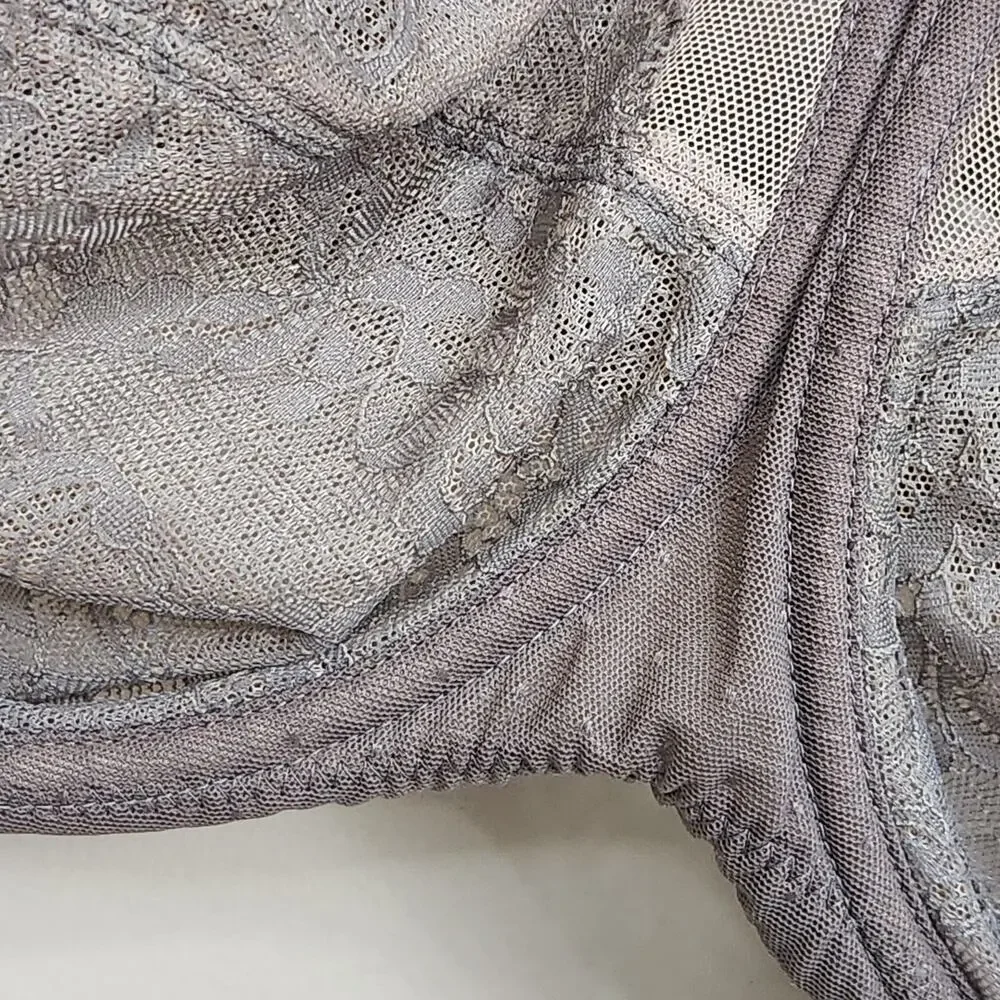 Wacoal Retro Chic Full Figure Underwire Bra 855186 Lace Bow Floral Beige SZ 36H